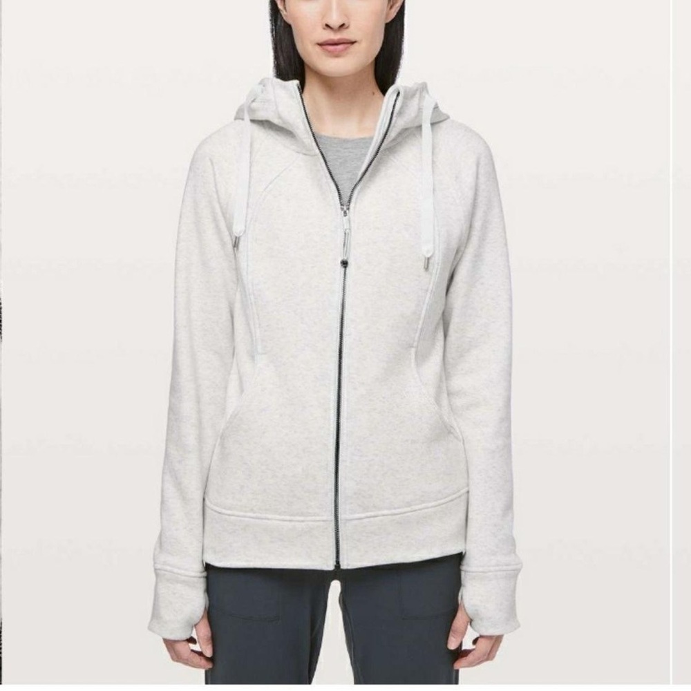 Lululemon Gray Full Zip-Up Scuba Hoodie Plush 4